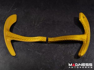  Alfa Romeo Giulia Paddle Shifter Covers - Carbon Fiber - Yellow Candy